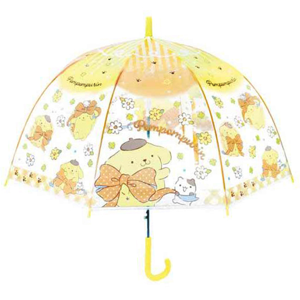 산리오폼폼푸린 캐릭터 돔 원터치 55cm POE 비닐 장우산(리본) (일))